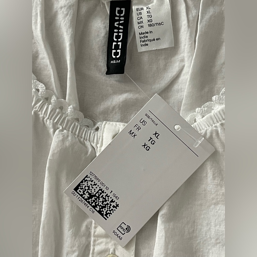 H&M DIVIDED Women's PEPLUM VEST TOP - White- XL - Picture 10 of 10